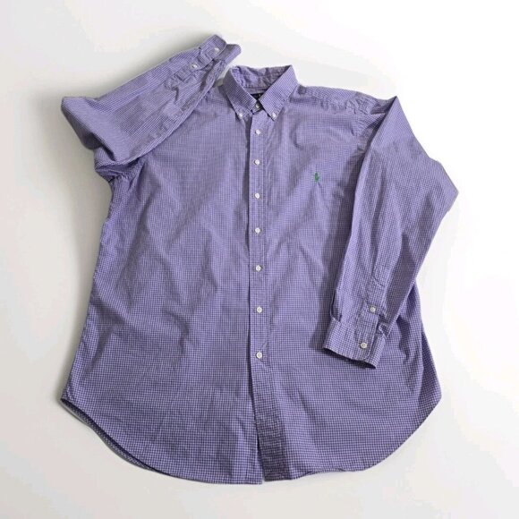 Ralph Lauren Shirt Mens XLT Multicolor Plaid LS Pony Button Down Classic Cotton - Picture 9 of 15